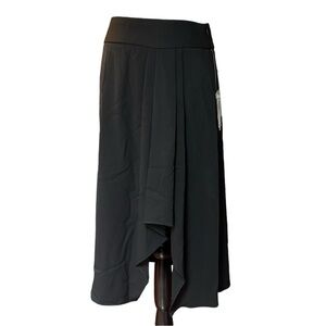 Grace Elements Asymmetrical Faux Wrap Look A-line Solid Skirt Women 4 Goth NEW